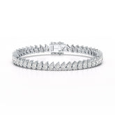 11.75 CT Pear Lab Grown Diamond Tennis Bracelet