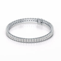 14.25 CT Emerald Cut Tennis Lab Diamond Bracelet