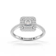 0.49 Carat Lab Diamond Round Cluster Ring