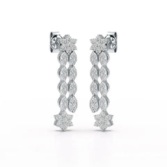 0.79 CT Drop & Dangle Lab Diamond Wedding Earrings - Jama Jewels