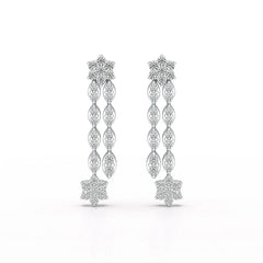 0.79 CT Drop & Dangle Lab Diamond Wedding Earrings - Jama Jewels