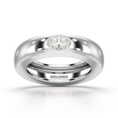 0.5 CT Oval Lab Diamond Simple Wedding Band
