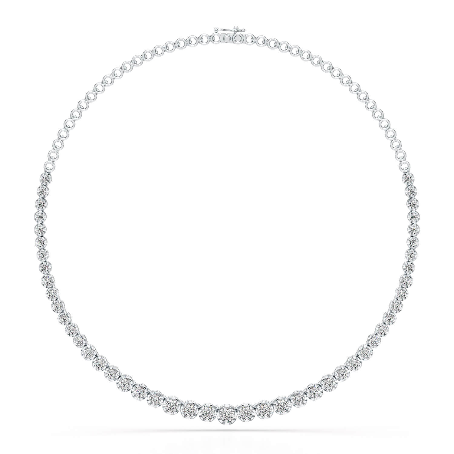 7.6 Carat Lab Diamond Round Riviere Necklace