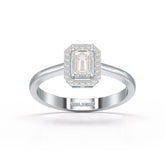 0.6 CT Simple Emerald Cut Lab Diamond Ring