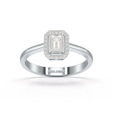 0.6 CT Simple Emerald Cut Lab Diamond Ring