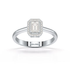 0.6 CT Simple Emerald Cut Lab Diamond Ring