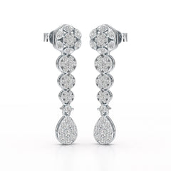 0.83 CT Lab Diamond Teardrop Dangle Earring