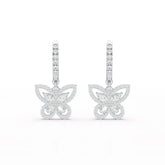 0.98 CT Lab Diamond Dangle Hoop Earrings