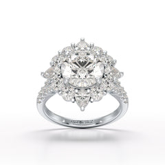 4.95 Carat Round Pear Lab Diamond Ring - Jama Jewels