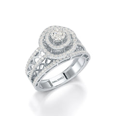 1.06 CT Halo Cluster Lab Diamond Ring