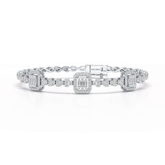 1.13 CT Baguette Cut Lab Diamond Bracelet