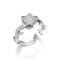 1.16 CT Flower Cut Round Lab Diamond Ring