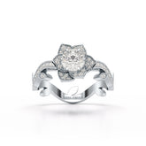 1.16 CT Flower Cut Round Lab Diamond Ring