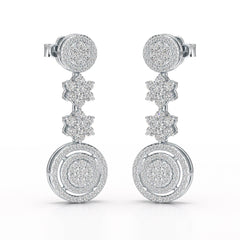 1.18 CT Round Cut Dangle Drop Lab Diamond Earring