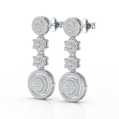 1.18 CT Round Cut Dangle Drop Lab Diamond Earring