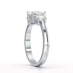 1.25 CT Three Stone Pear Oval Cut Lab Diamond Ring