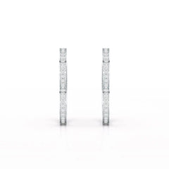 1.38 CT Lab Diamond Heart Shaped Hoop earring