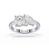 1.4 CT Marquise and Round Cut Lab Diamond Ring
