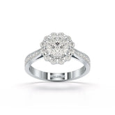 1.55 CT Round Cut Halo Lab Diamond Ring