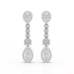1.57 CT Pear Cut Lab Diamond Earring
