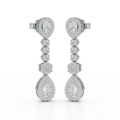 1.57 CT Pear Cut Lab Diamond Earring