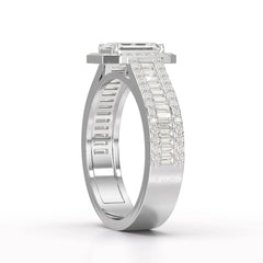 1.72 CT Emerald Cut Halo Lab Diamond Ring Jama Jewels