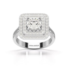 1.63 CT Lab Diamond Round Cut Halo Ring