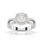 1.64 CT Halo Lab Diamond Cushion Cut Ring