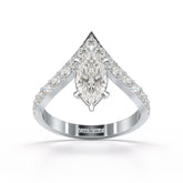 1.66 CT Curved Marquise Cut Lab Diamond Ring