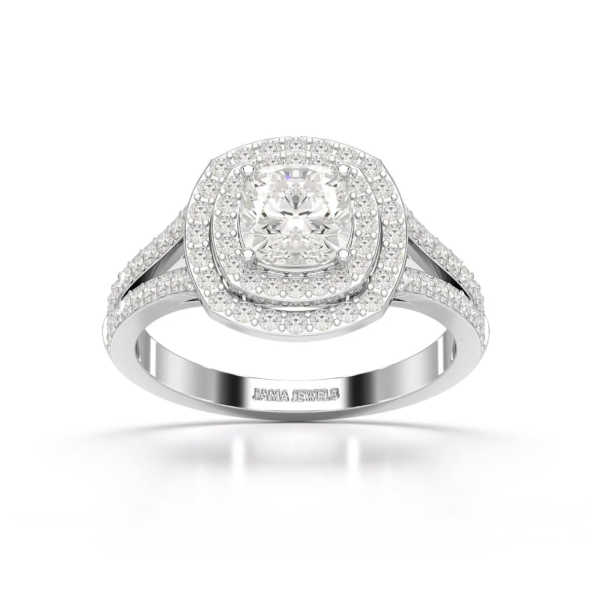 1.6 CT Halo Lab Diamond Cushion Cut Ring