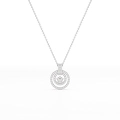 1.6 CT Lab Diamond Round Cut Chain Pendant