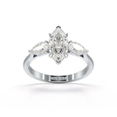1.6 CT Marquise Cut Three Stone Lab Diamond Ring
