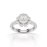 Halo Round Cut 1.72 CT Lab Diamond Ring Jama Jewels