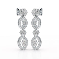 1.74 CT Marquise Cut Lab Diamond Drop Earring