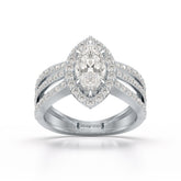 1.88 CT Layered Marquise Cut Lab Diamond Ring