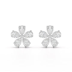 1.82 CT Lab Diamond Pear Cut Stud Earrings