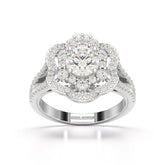 1.95 CT Round Cut Halo Lab Diamond Ring