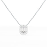 11.43 CT Emerald Cut Halo Lab Diamond Pendant