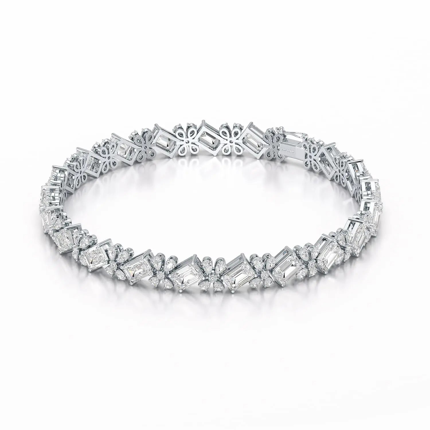 11.95 CT Emerald and Pear Cut Lab Diamond Bracelet Jama Jewels