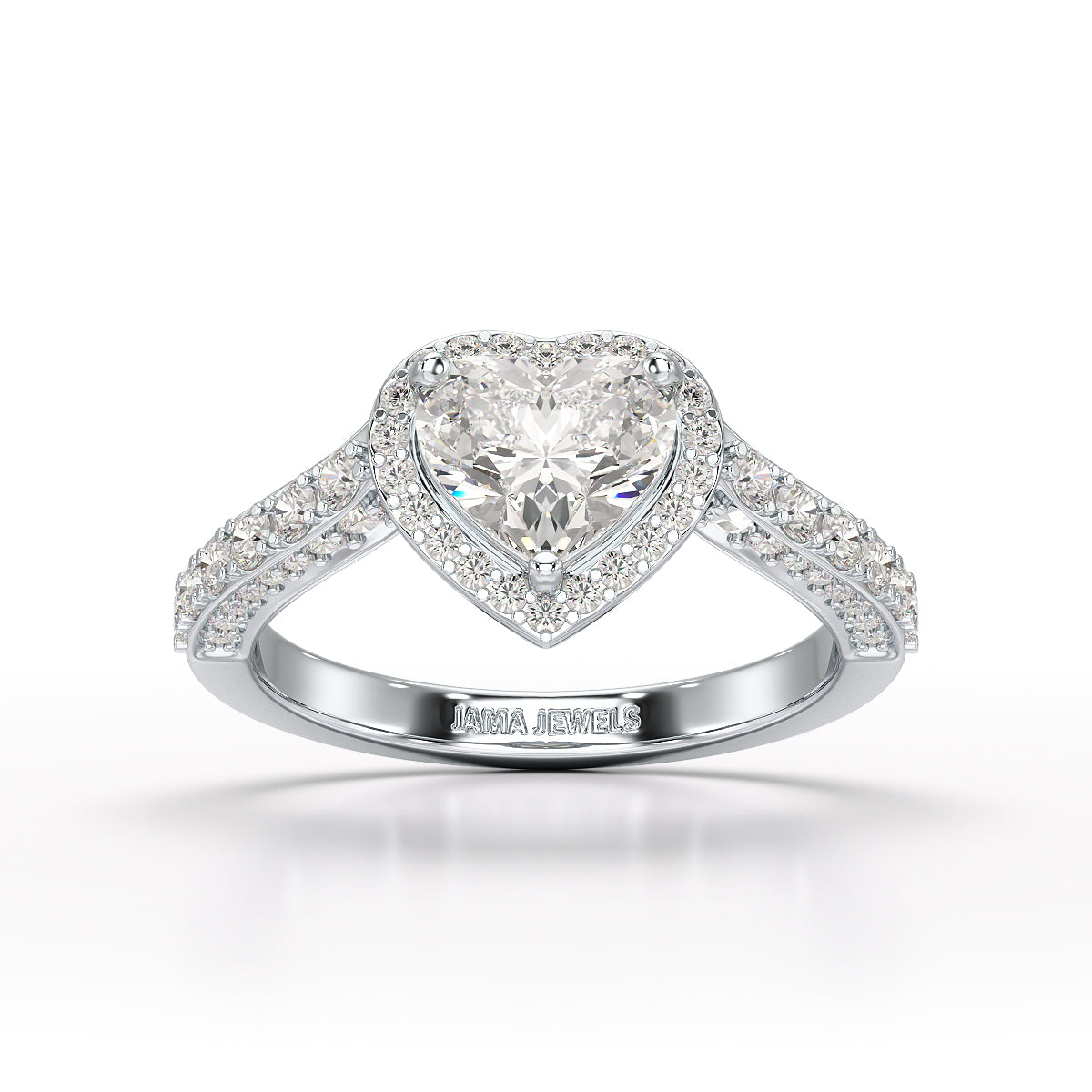 1.73 CT Heart Cut Lab Diamond Engagement Ring - Jama Jewels
