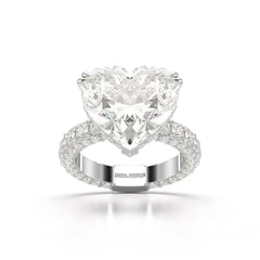 12.33 CT Hidden Halo Lab Diamond Heart Cut Ring Jama Jewels
