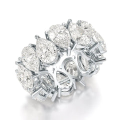 13.3 CT Pear Cut Full Eternity Lab Diamond Ring Jama Jewels