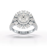 2.63 CT Double Halo Lab Diamond Wedding Ring - Jama Jewels