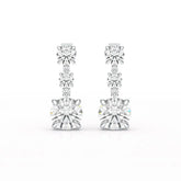 13.31 CT Round Cut Dangle Drop Earring