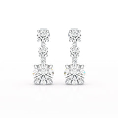 13.31 CT Round Cut Dangle Drop Earring