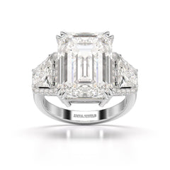 13.49 CT Emerald Cut Lab Diamond Ring