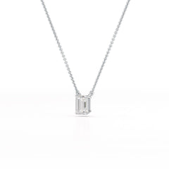 1 CT Emerald Cut Lab Grown Diamond Solitaire Pendant