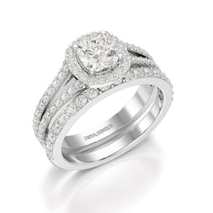 2.12 CT Cushion Cut Halo Lab Diamond Ring