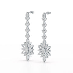 2.15 CT Lab Diamond Dangle Wedding Earring