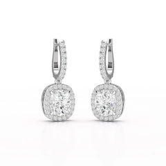 2.34 CT Lab Diamond Dangle Hoop Earrings Jama Jewels